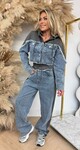 DENIM/JOG CROPPED JACKET 0050 DENIMBLUE