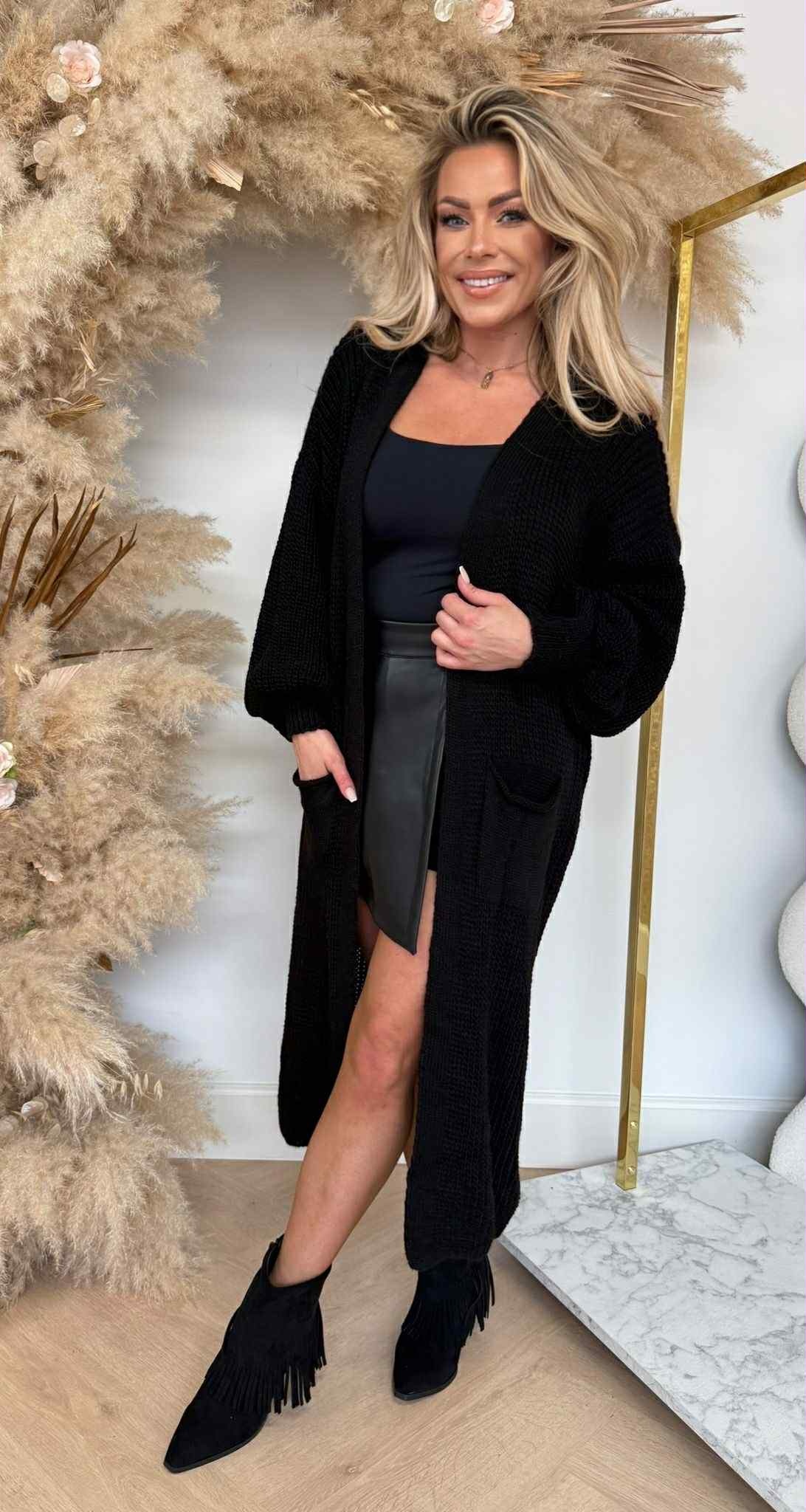 DIANNE KNITTED LOUNGE VEST BLACK