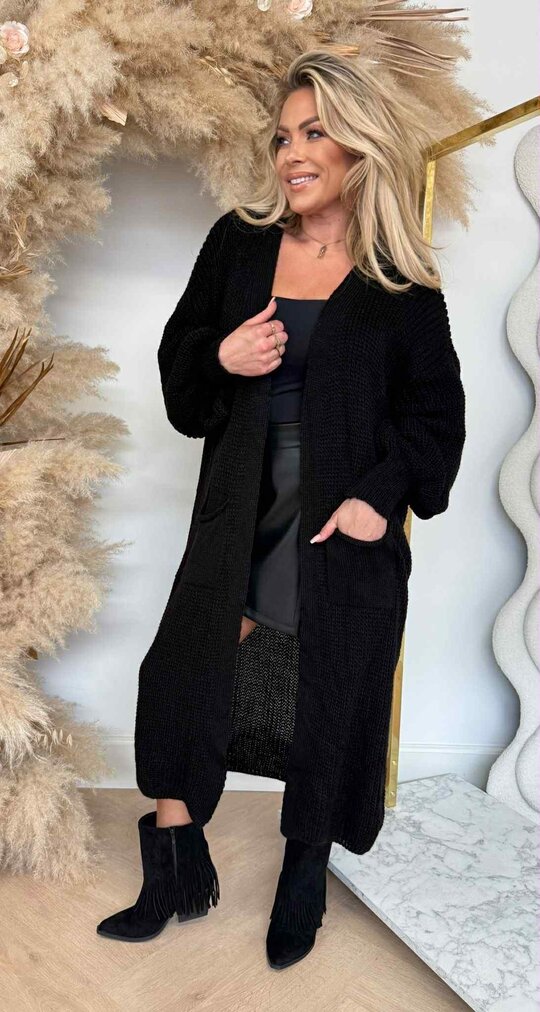 DIANNE KNITTED LOUNGE VEST BLACK