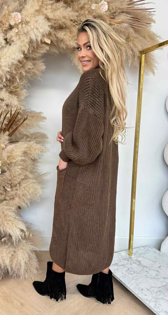 DIANNE KNITTED LOUNGE VEST CHOCO