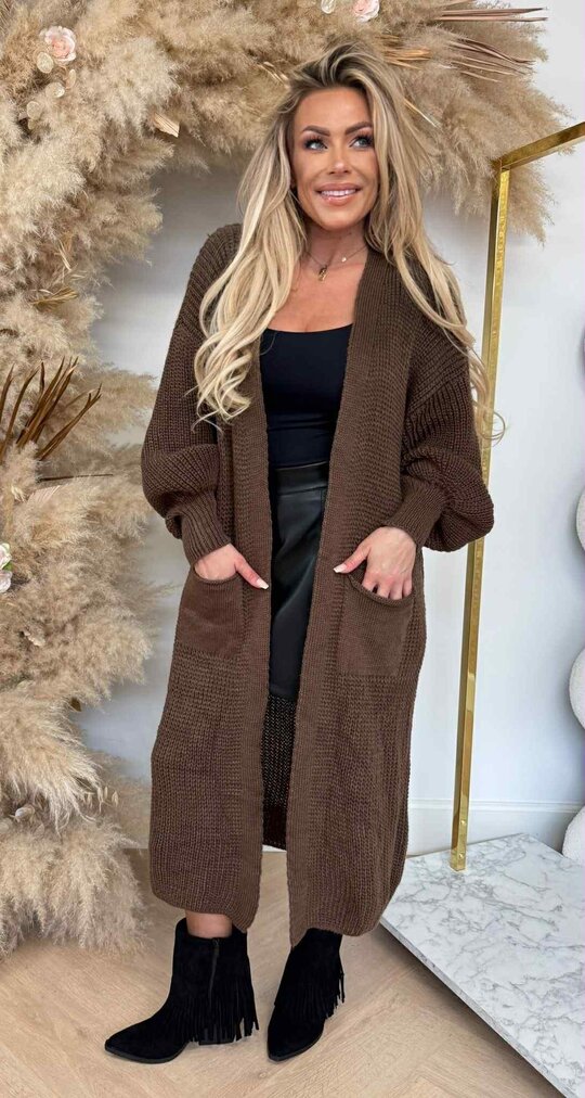 DIANNE KNITTED LOUNGE VEST CHOCO