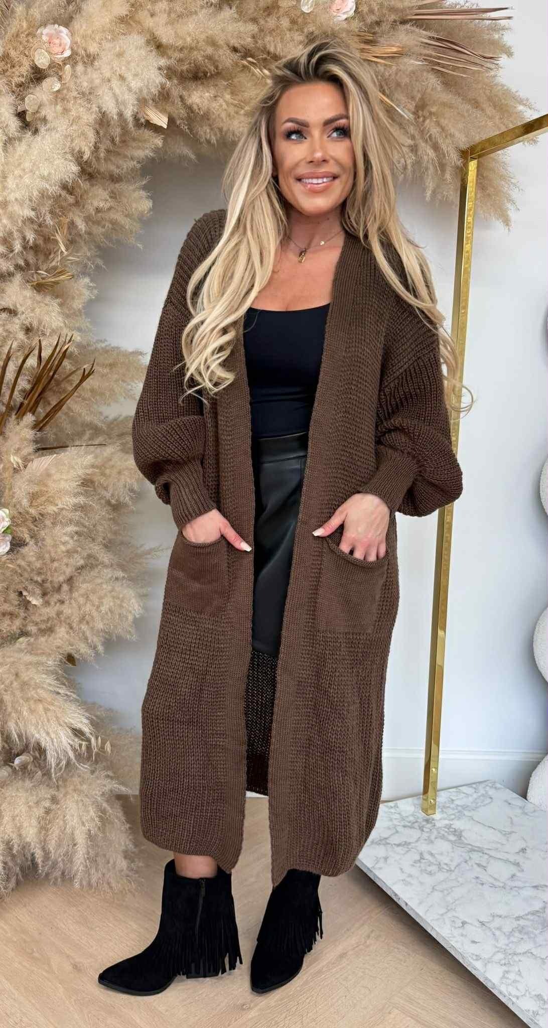 DIANNE KNITTED LOUNGE VEST CHOCO