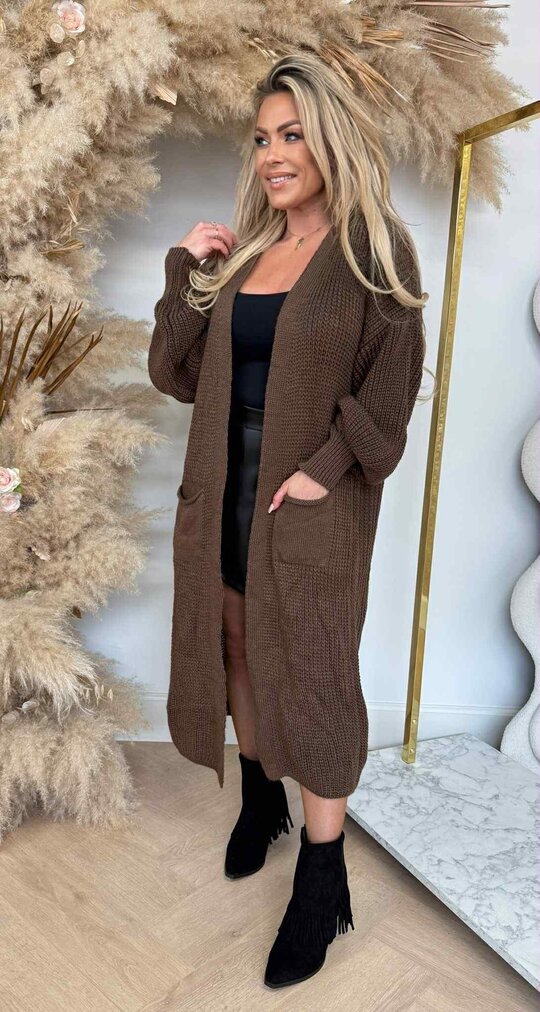 DIANNE KNITTED LOUNGE VEST CHOCO