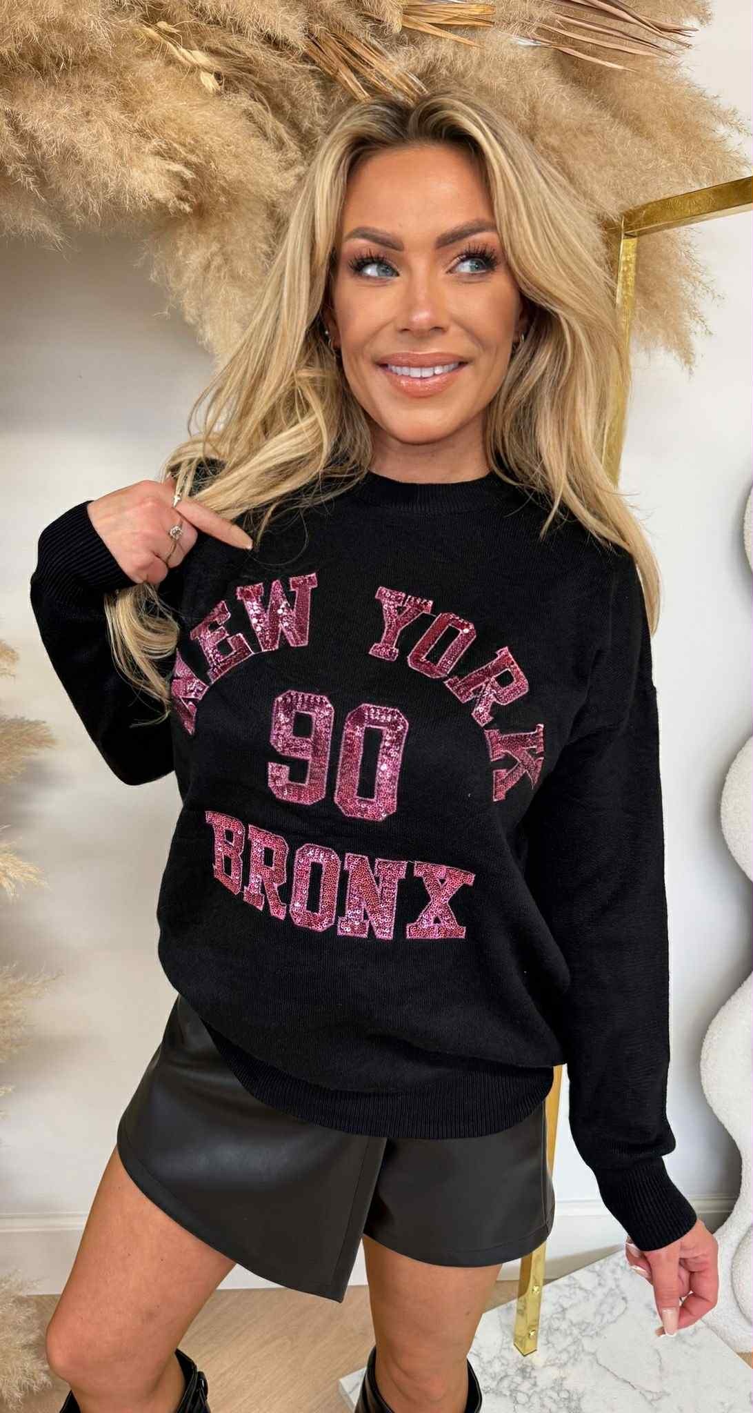 BRONX SEQUIN SWEAT 7372 BLACK