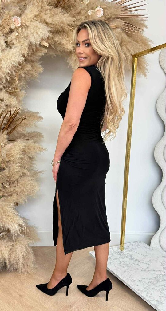 QUEEN SPLIT DRESS 9142 BLACK