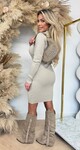KAYLLA RIB KOL DRESS 9864 BEIGE *HIGH QUALITY*
