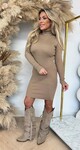 KAYLLA RIB KOL DRESS 9864 CAMEL *HIGH QUALITY*