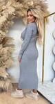 KAY BUTTON RIB DRESS 9970 GREY