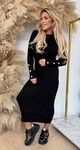 KAY BUTTON RIB DRESS 9970 BLACK