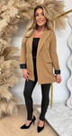 OMSLAG LEATHER LOOK BLAZER CAMEL