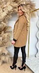 OMSLAG LEATHER LOOK BLAZER CAMEL