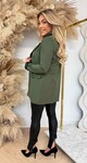 OMSLAG LEATHER LOOK BLAZER ARMYGREEN