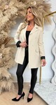 OMSLAG LEATHER LOOK BLAZER BEIGE