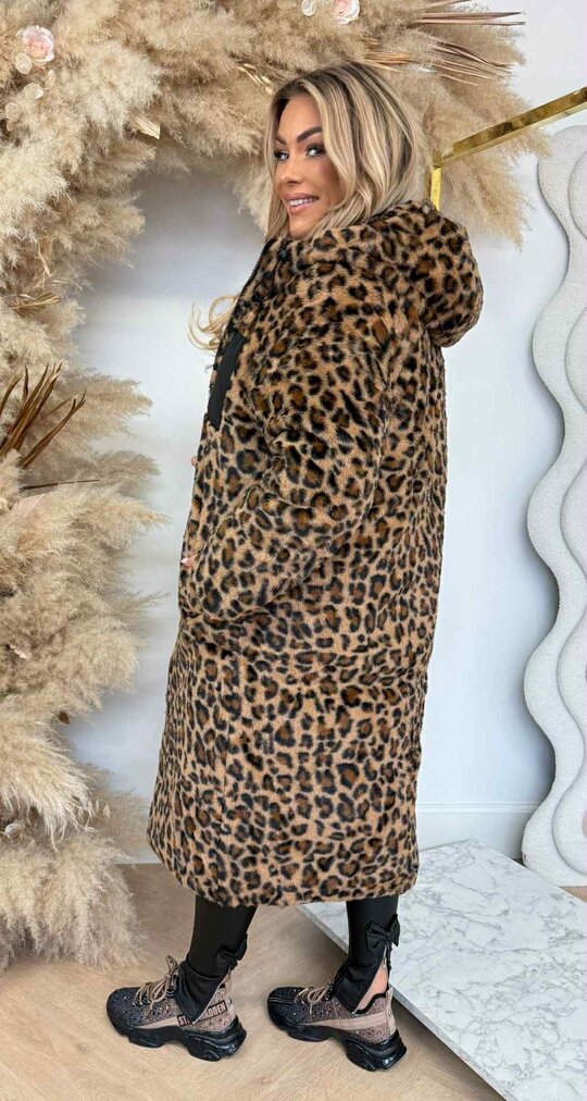 REVERSIBLE LEOPARD SOFT WINTERJACKET 8715 BLACK