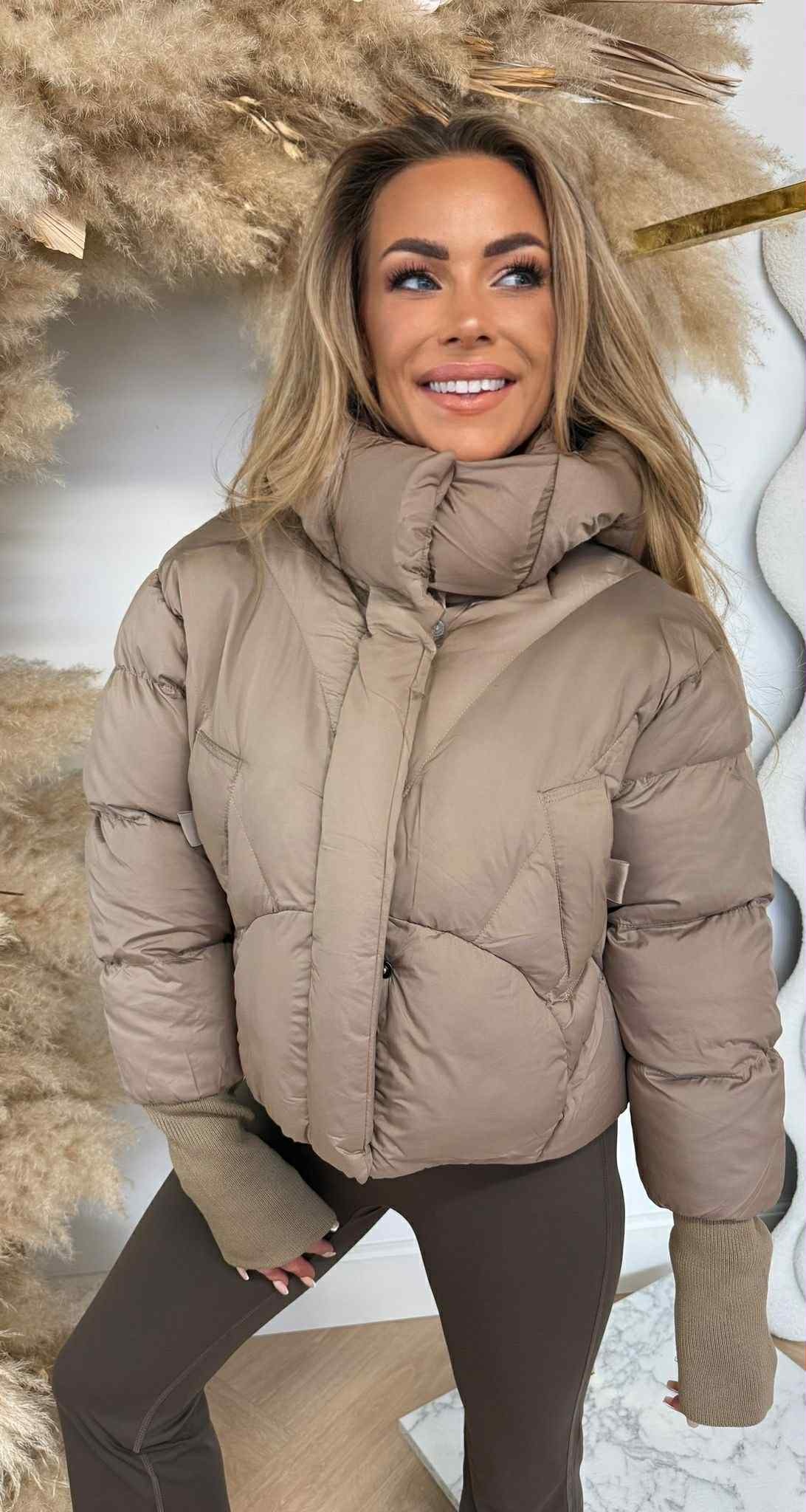 PUFFER SHORT JACKET 7622 TAUPE