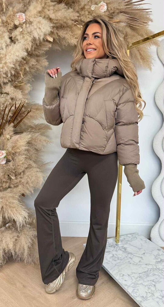 PUFFER SHORT JACKET 7622 TAUPE