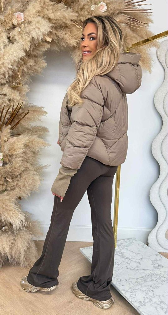 PUFFER SHORT JACKET 7622 TAUPE
