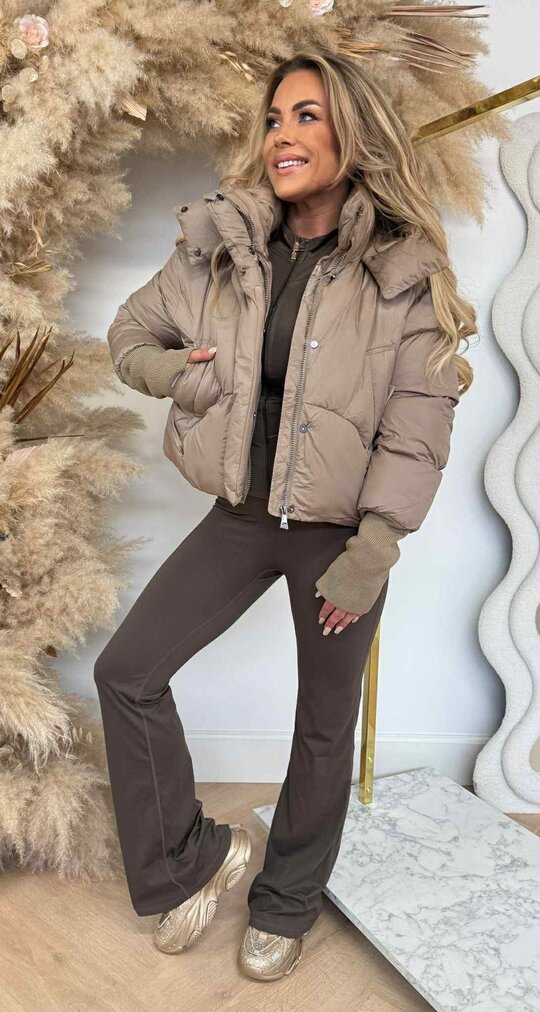 PUFFER SHORT JACKET 7622 TAUPE