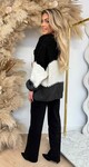 SNUGGLE ME SOFTLY CARDIGAN BLACK/OFFWHITE