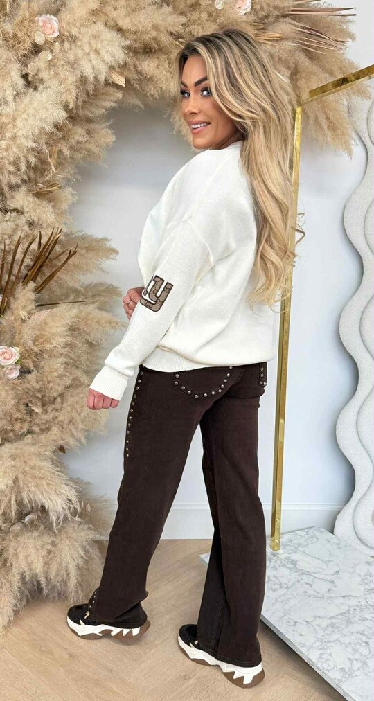 NY GUC PRINT SWEAT AM766 LIGHTBEIGE