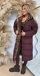 REVERSIBLE LEOPARD SOFT WINTERJACKET 8715 BORDEAUX