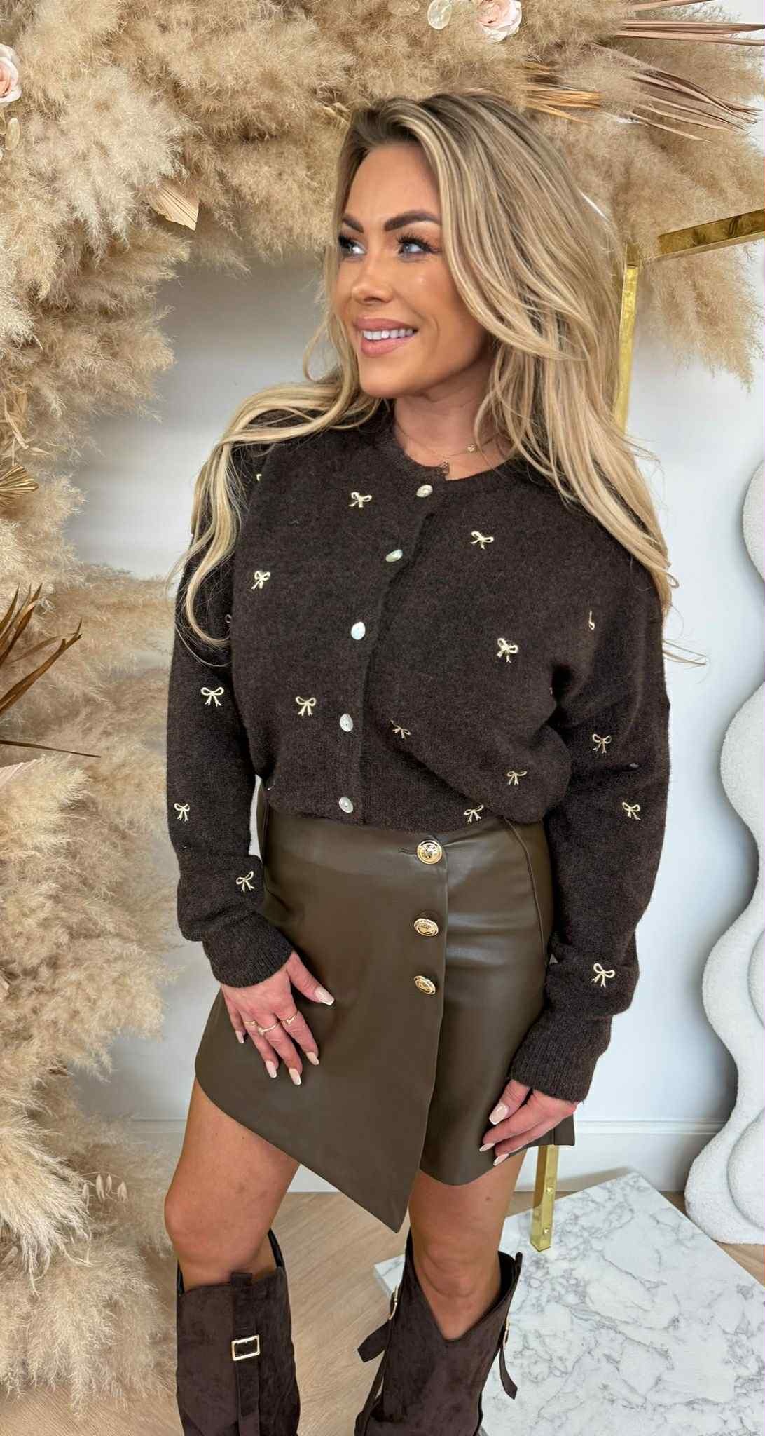 BOWIE SWEAT/VESTJE AM761 CHOCO