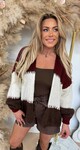 SNUGGLE ME SOFTLY CARDIGAN BORDEAUX/BROWN