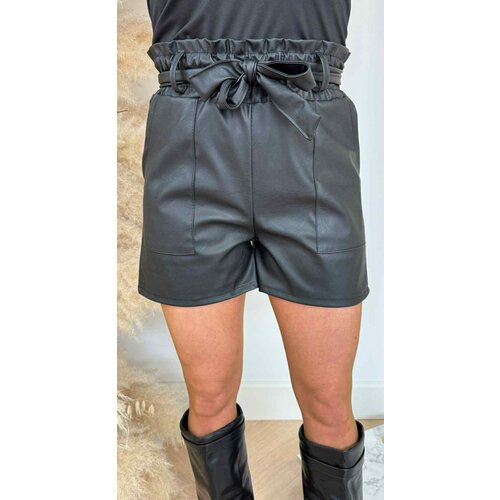 BOW LEATHER LOOK SHORT BLACK BOW LEATHER LOOK SHORT BLACK