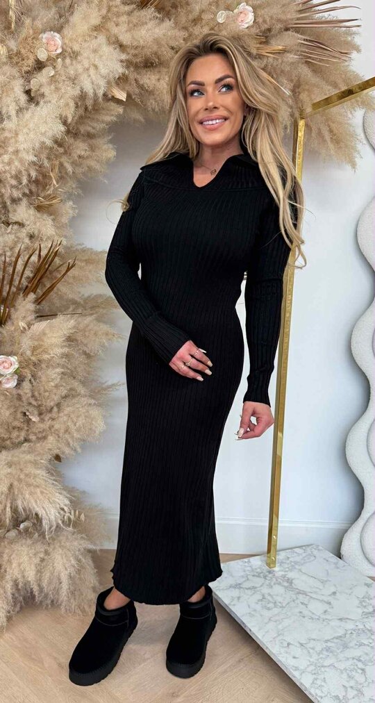KRAAG RIB DRESS 91022 BLACK
