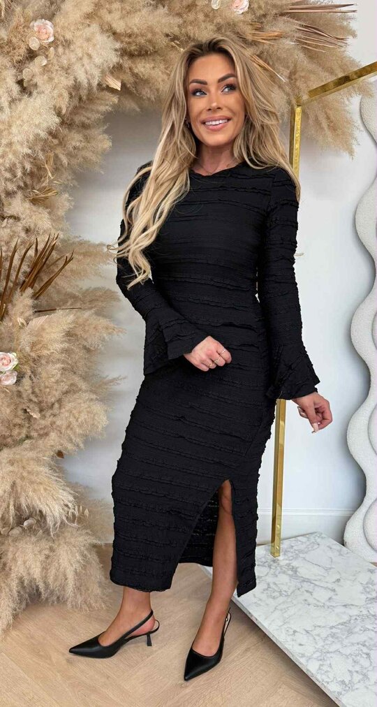RUFFLY DRESS 9792 BLACK