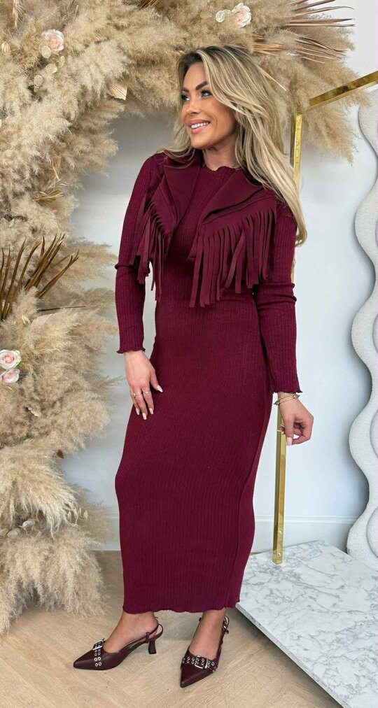 COWGIRL GILET + DRESS BORDEAUX