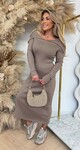 KRAAG RIB DRESS 91022 TAUPE