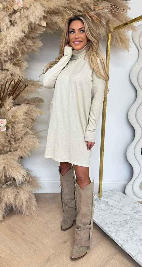KAYLLA OVERSIZED KOL DRESS 9815 BEIGE