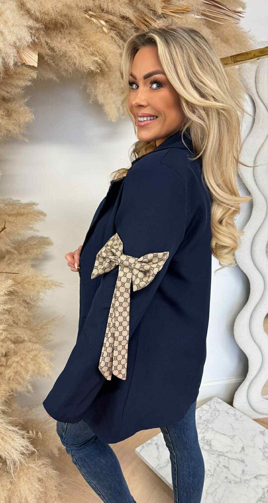 INSPIRED BOW BLAZER NAVY INSPIRED BOW BLAZER NAVY