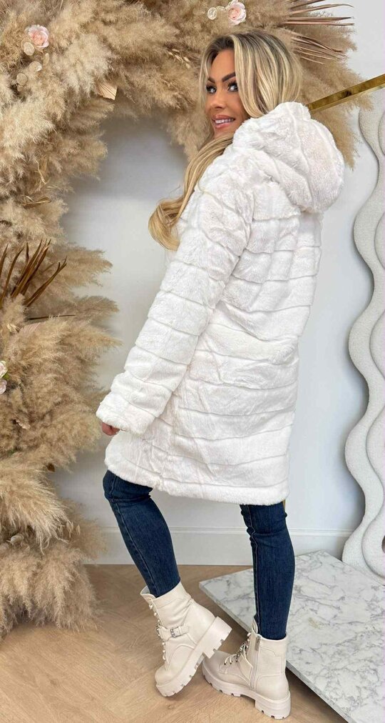 MICHELLE FLUFFLY JACKET LONG 882 CREME MICHELLE FLUFFLY JACKET LONG 882 CREME