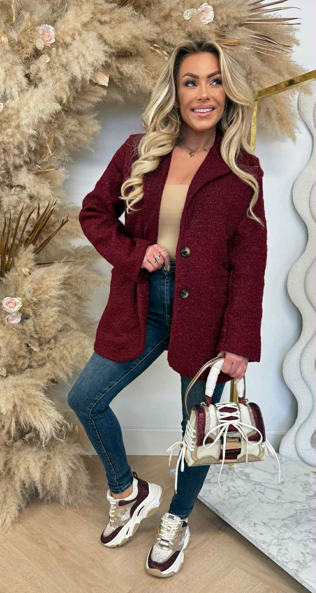 VIRAL TEDDY BLAZER BORDEAUX