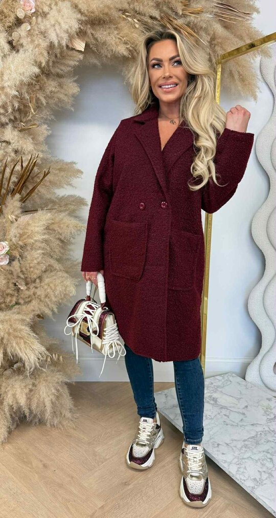 ROMEE TEDDY COAT BORDEAUX ROMEE TEDDY COAT BORDEAUX