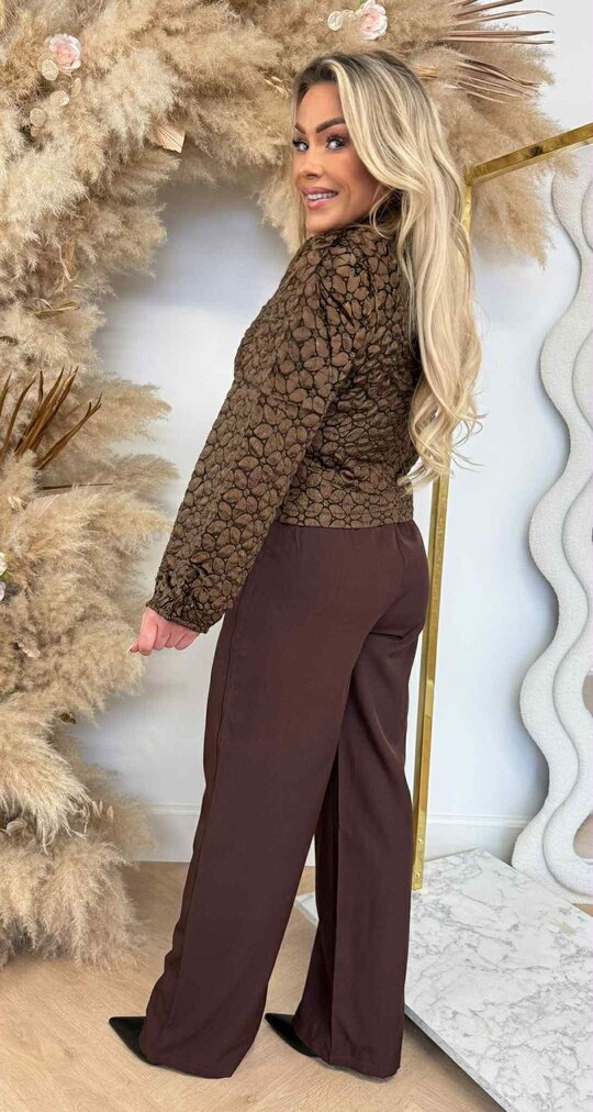 PRINT OMSLAG VESTJE Y606 CHOCO PRINT OMSLAG VESTJE Y606 CHOCO