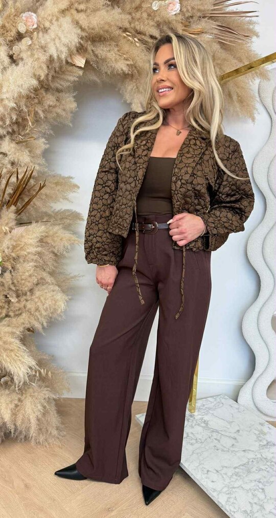 PRINT OMSLAG VESTJE Y606 CHOCO PRINT OMSLAG VESTJE Y606 CHOCO