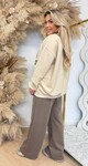 PARIS OVERSIZED FLEECE SWEAT J121 BEIGE PARIS OVERSIZED FLEECE SWEAT J121 BEIGE