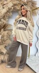 PARIS OVERSIZED FLEECE SWEAT J121 BEIGE PARIS OVERSIZED FLEECE SWEAT J121 BEIGE