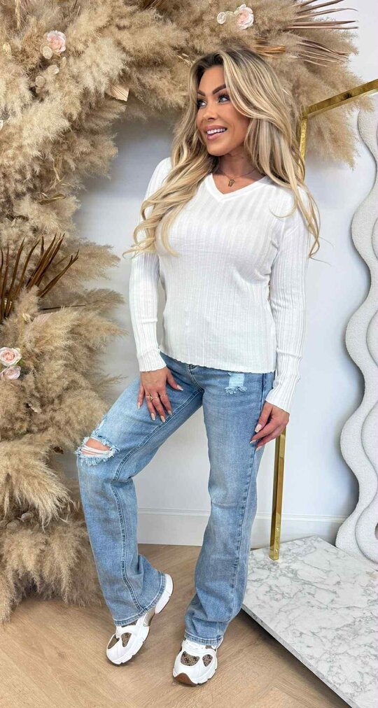 RIB V TOP 11073 OFFWHITE RIB V TOP 11073 OFFWHITE