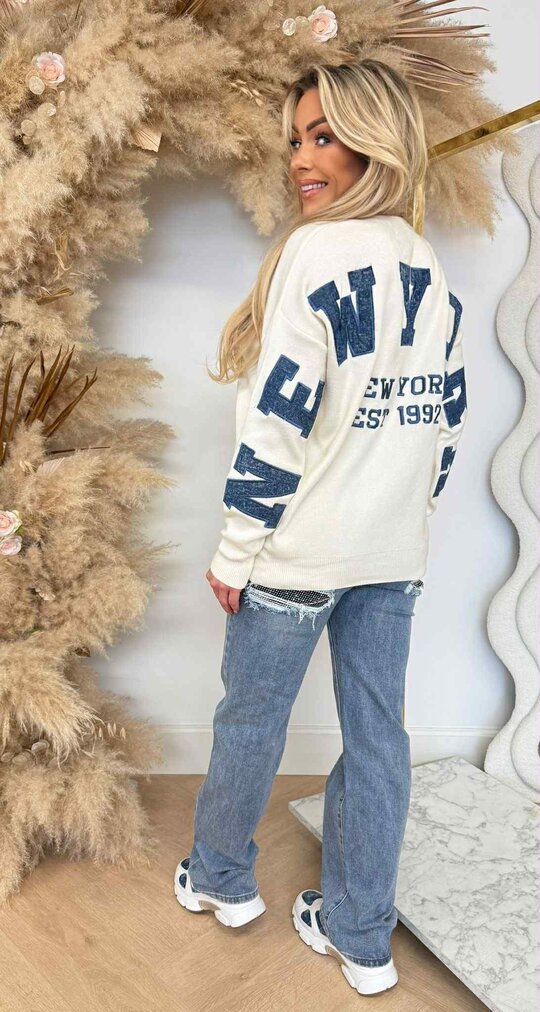 NY DENIM SWEAT 740 LIGHTBEIGE/DENIM NY DENIM SWEAT 740 LIGHTBEIGE/DENIM