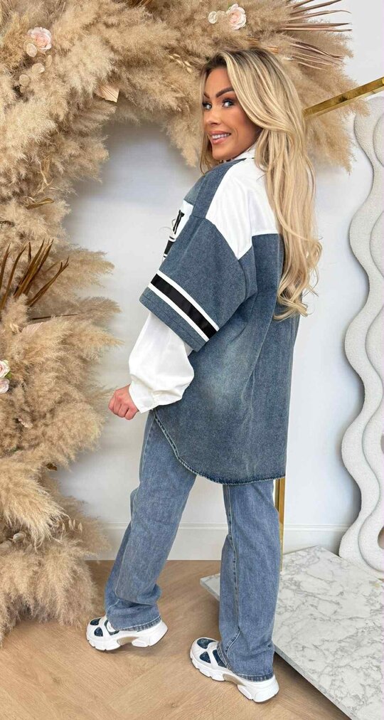 VICZIC DENIM BLOUSE 495 WHITE VICZIC DENIM BLOUSE 495 WHITE