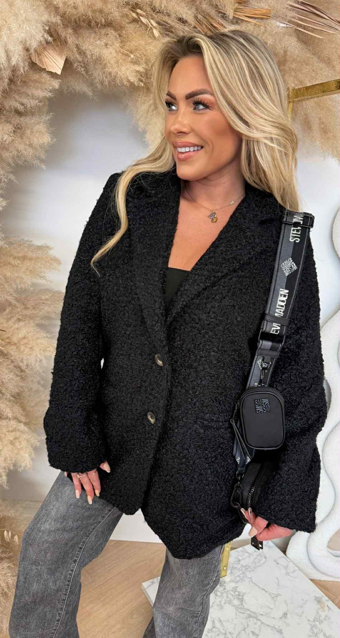 VIRAL TEDDY BLAZER BLACK