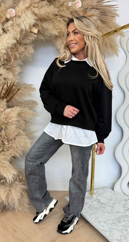 NEW YORK SWEAT+ BLOUSE BLACK NEW YORK SWEAT+ BLOUSE BLACK