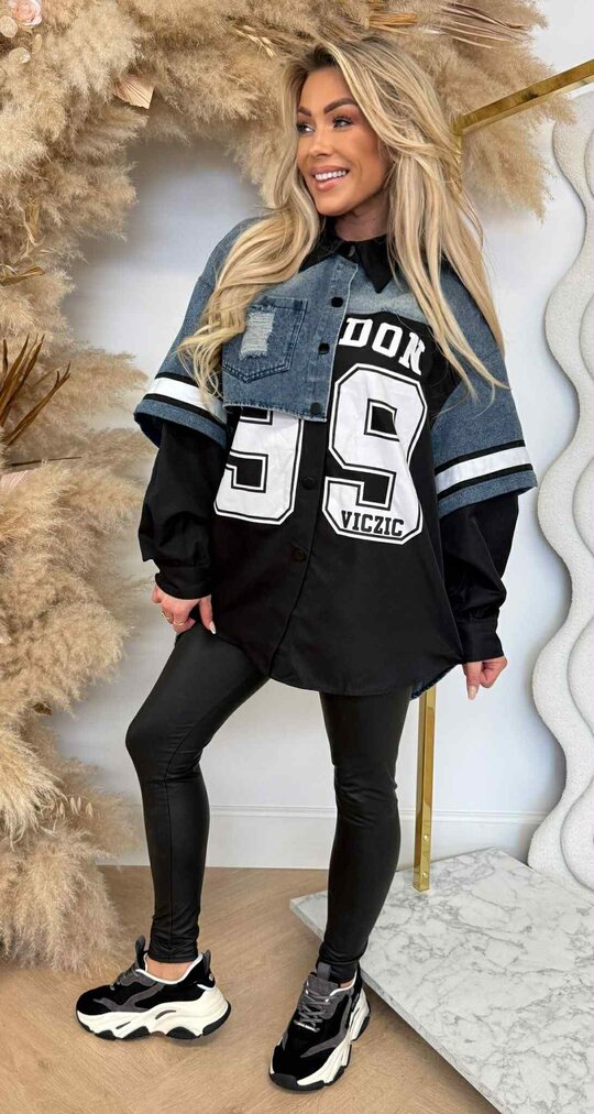 VICZIC DENIM BLOUSE 495 BLACK VICZIC DENIM BLOUSE 495 BLACK