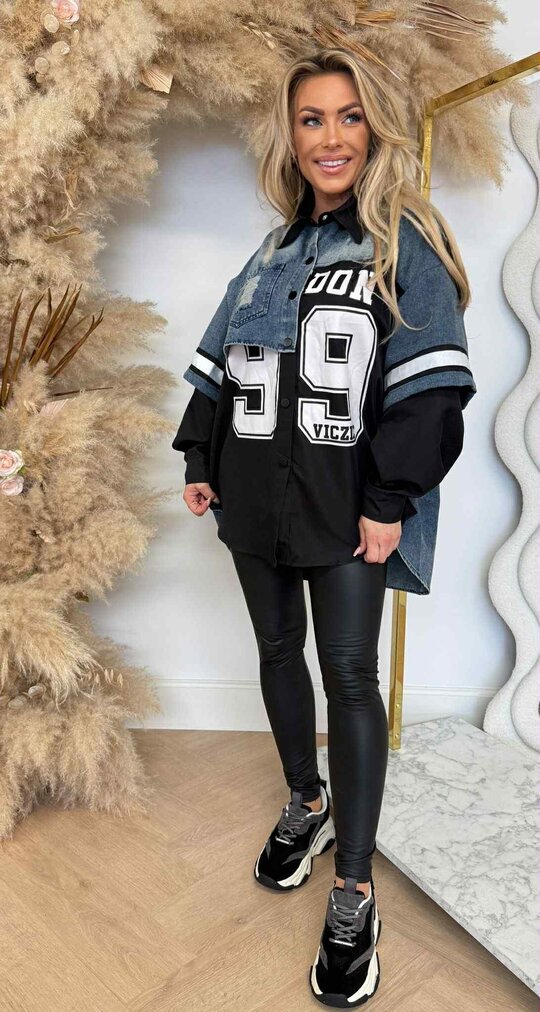 VICZIC DENIM BLOUSE 495 BLACK VICZIC DENIM BLOUSE 495 BLACK