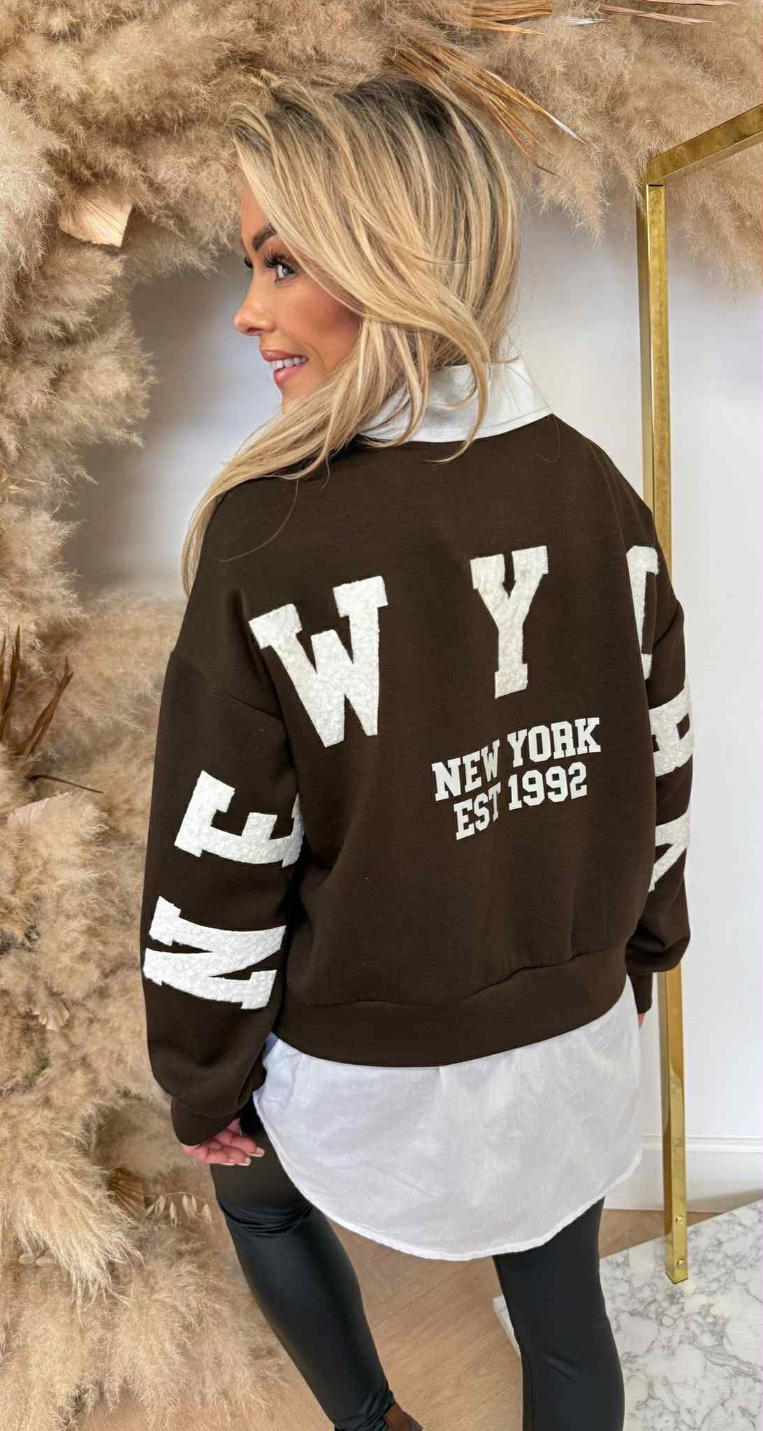 NEW YORK SWEAT+ BLOUSE CHOCO