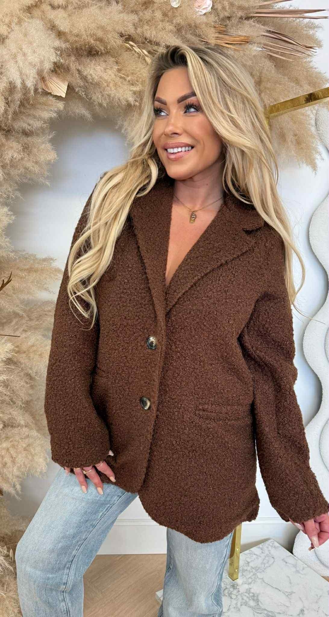 VIRAL TEDDY BLAZER CHOCO